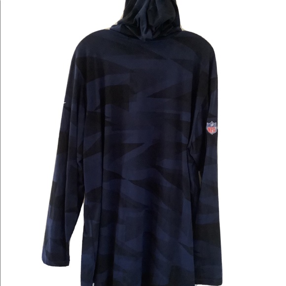 Nike NFL New England Patriots Cotton Tee Hoodie Helmet Long Sleeve XXL Mens - Picture 11 of 12